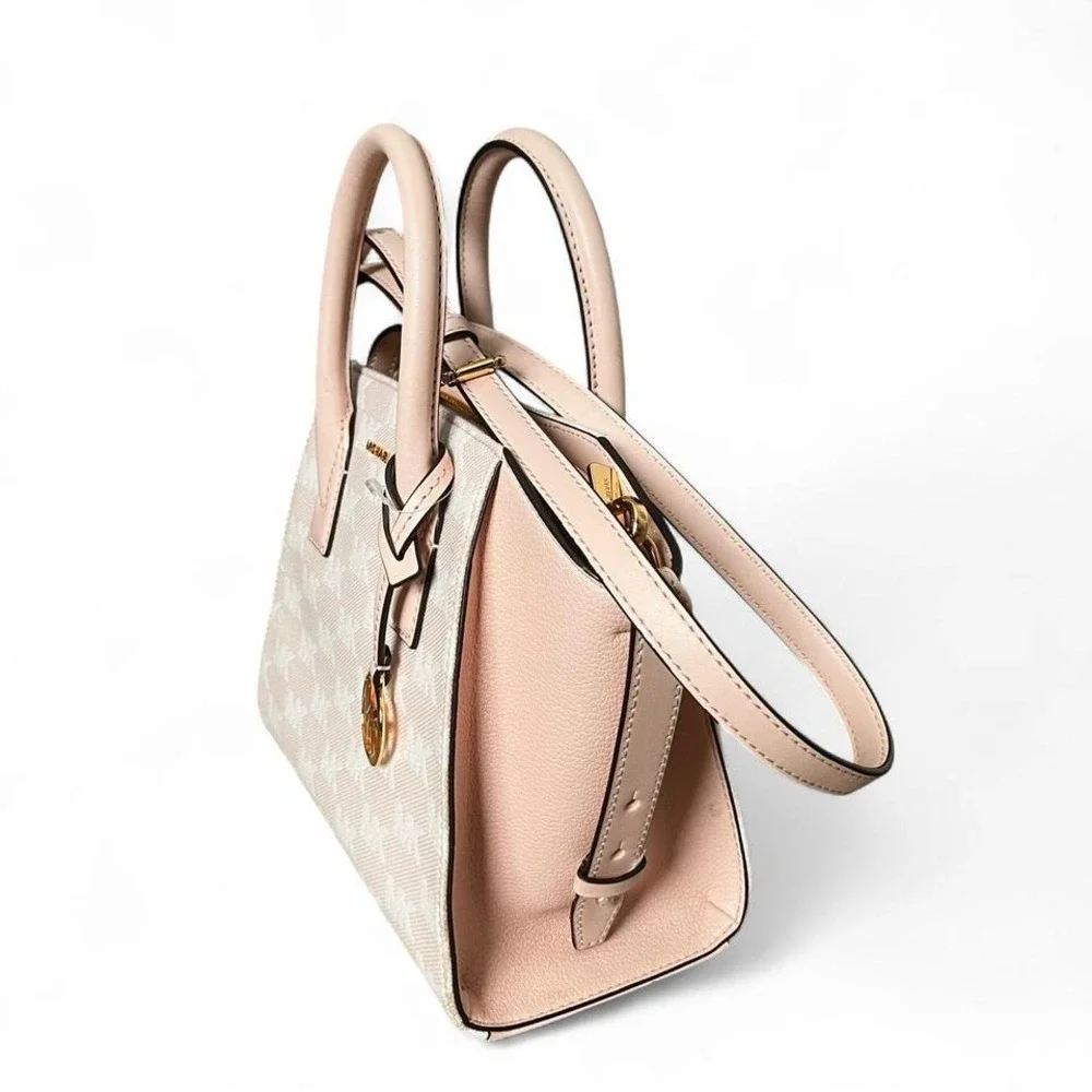 Michael Kors Avril Small Satchel Pink MK Logo Crossbody Purse Designer Purse